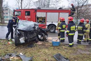 KOSZMARNY wypadek w Krakowie! Młody kierowca zginął na miejscu [ZDJECIA]
