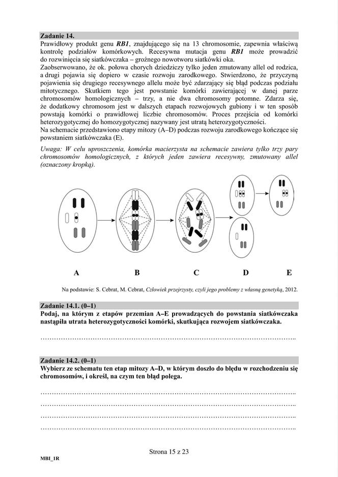 Matura próbna 2020 biologia, str.15