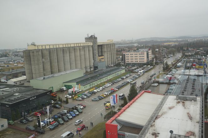 Widok na Targi Kielce i okolice z wieży Sigma