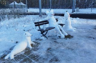 Lodowe rzeźby na Głębokim