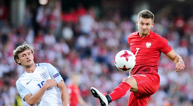 Karol Linetty w meczu Euro U-21 Polska - Anglia