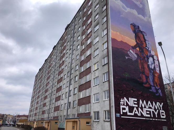 Antysmogowy mural w centrum Kielc