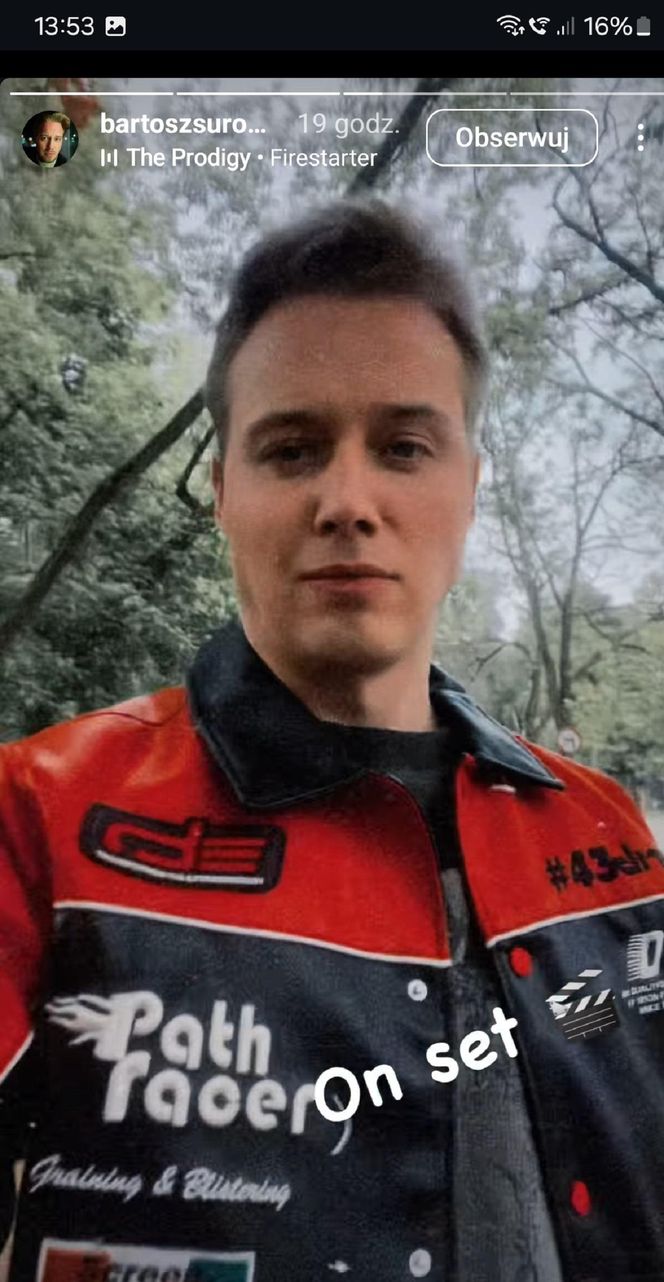 	M jak miłość nowy sezon po wakacjach 2025. Dominik Walat (Bartosz Surówka) na planie