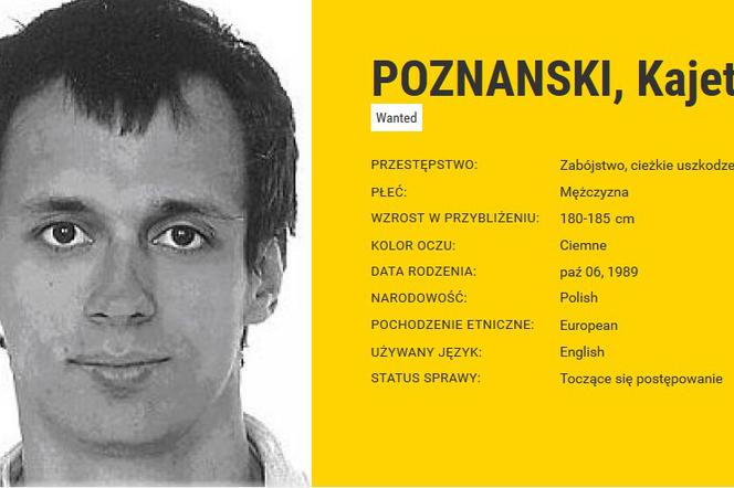 Wizerunek Kajetana Poznańskiego na stronie eumostwanted.eu