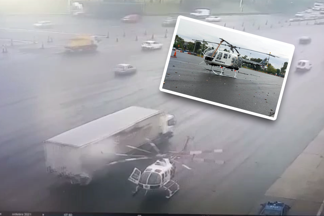 Co za bezmyślność! Kierowca uszkodził śmigłowiec pogotowia ratunkowego