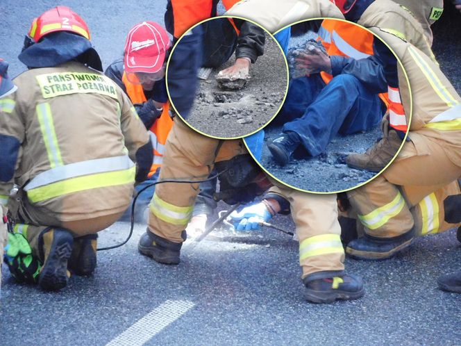 Ostatnie Pokolenie przykleiło się do jezdni na S8. Strażacy musieli skuć asfalt