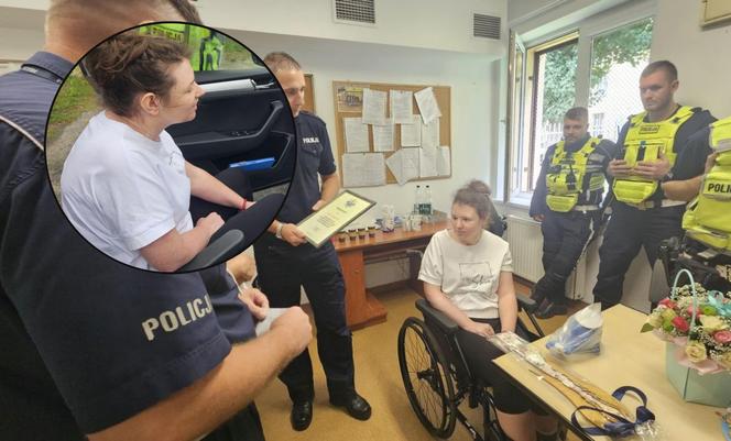 Grudziądz. Policjantka przez rok była w śpiączce, a teraz odwiedziła kolegów. Wzruszające spotkanie