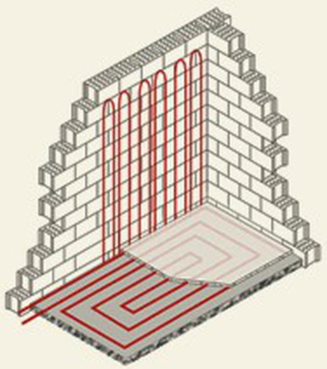 Ogrzewanie ścienne - połączenie ogrzewania ściennego i podłogowego w pomieszczeniach o małej powierzchni