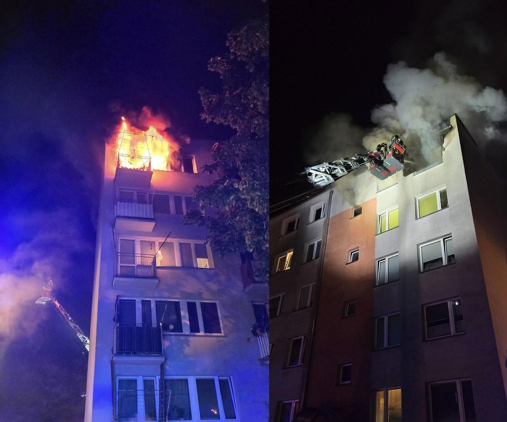 Ogień doszczętnie strawił mieszkanie na piątym piętrze! Dramat  