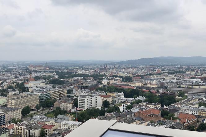 Panorama Krakowa z dachu Unity Center