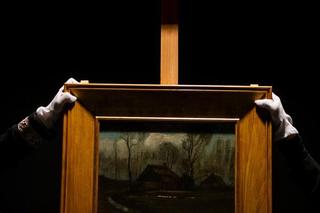 Obraz Vincenta van Gogha  „Wiejskie chaty pośród drzew” 