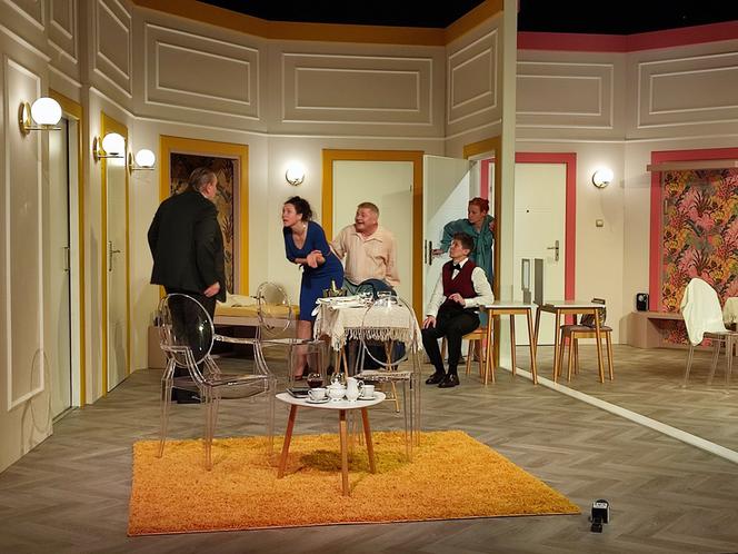 Spektakl "Prezent urodzinowy" w Teatrze Żeromskiego w Kielcach - próba