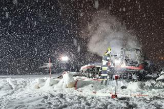Nocny pożar na stoku narciarskim w Szczawnicy. Ratrak płonął jak pochodnia