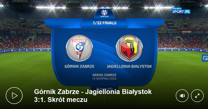 Skrót meczu Górnik Zabrze - Jagiellonia Białystok