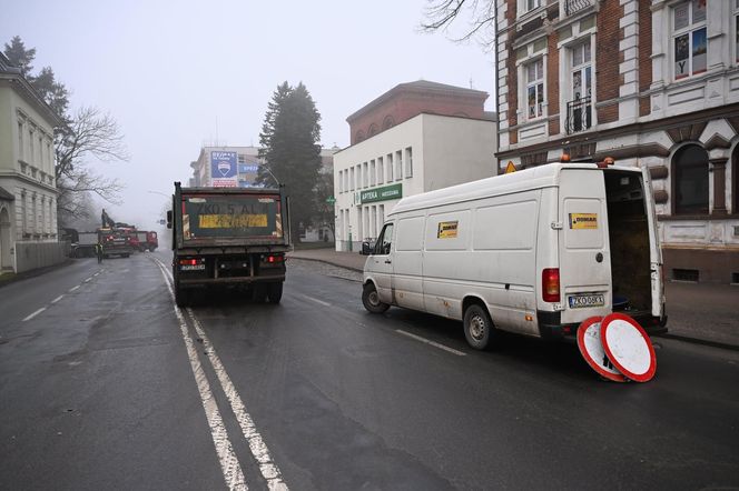 Ulica Zwycięstwa w Koszalinie zamknięta