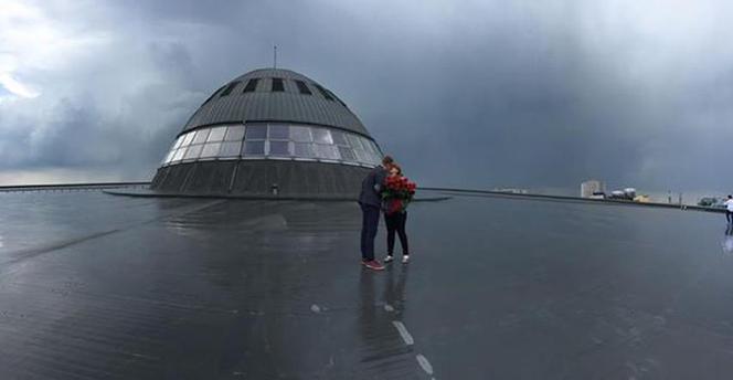 Zaręczyny na dachu Spodka