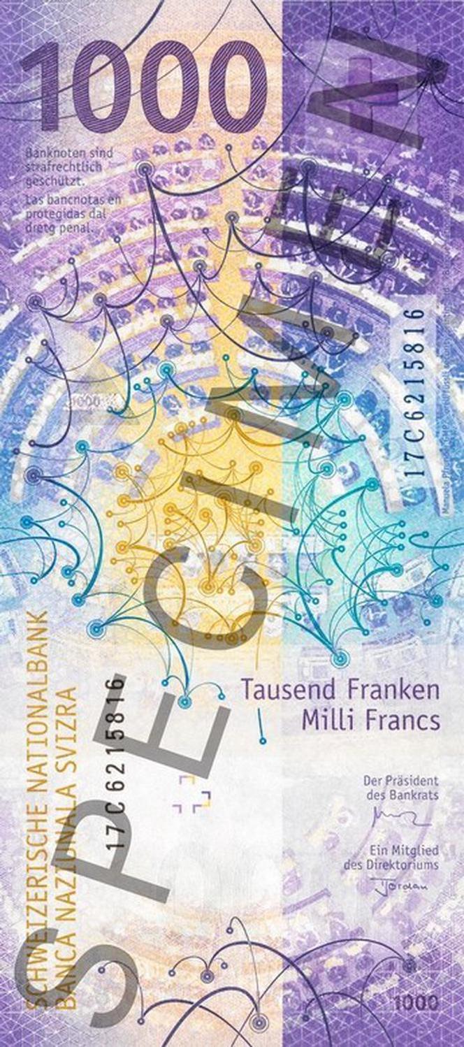 Nowy wzór banknotu o nominale 1000 franków 