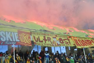 Piłkarze i kibice Korony Kielce