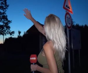 Karolina Pajączkowska na granicy polsko-niemieckiej