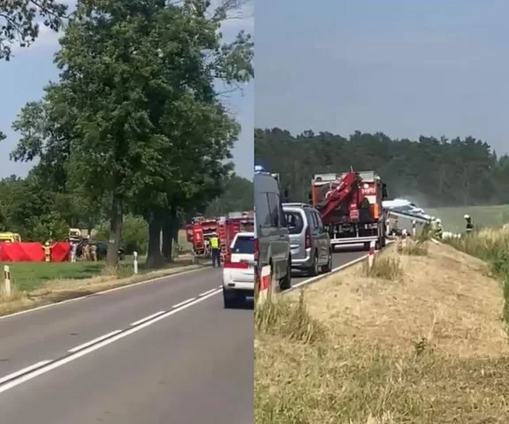 Zderzenie auta z ciężarówką na drodze. Lądował LPR
