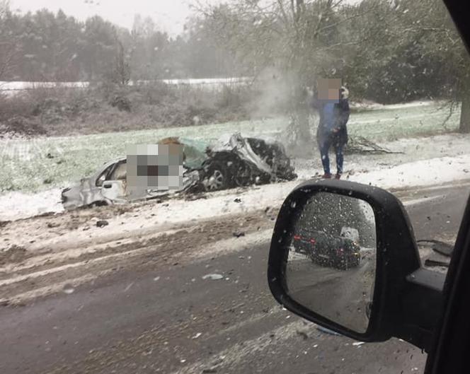 Podlaskie. Wypadek na DK 65. To było czołowe zderzenie