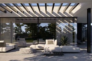 Domy z dużym zadaszonym tarasem