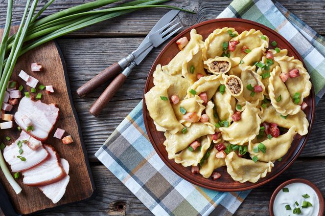 Pierogi z wątróbką drobiową
