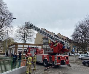 Dźwig strażacki i drony w Szczecinie! 