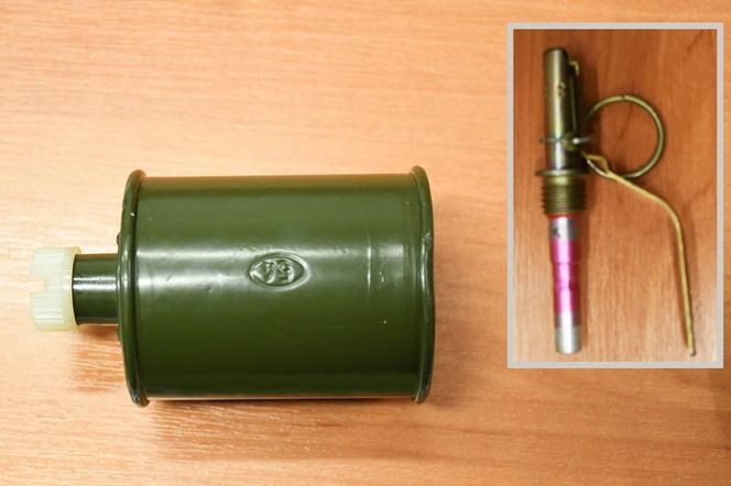 Przyniosła na komisariat granat, który znalazła w garażu