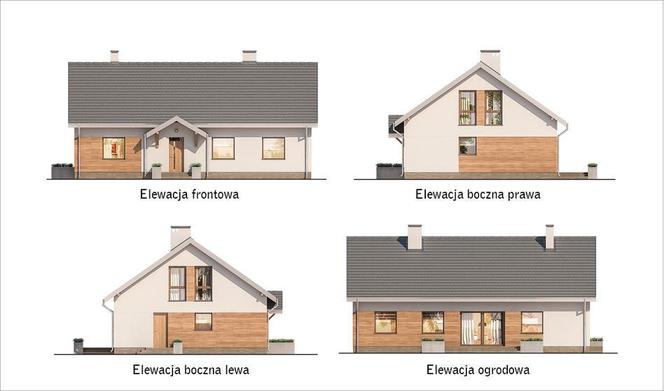 Projekt domu M218 W zgodzie z naturą z katalogu Muratora - wizualizacje, plany, rysunek