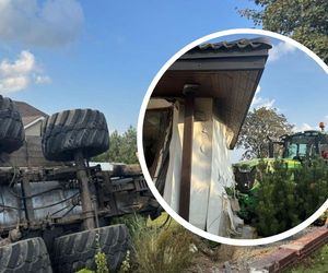 Kujawsko-Pomorskie. Ciągnik zjechał z drogi i uderzył w dom. W budynku znajdowały się dwie osoby