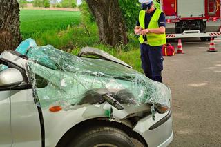 Śmiertelny wypadek pod Barczewem. Auto uderzyło w drzewo