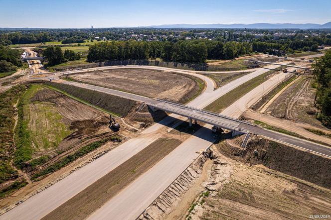 Plac budowy S1 Oświęcim - Dankowice w sierpniu 2024