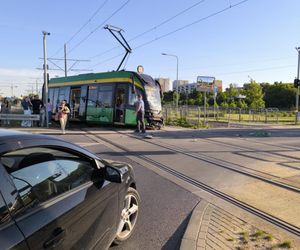 Zderzenie tramwaju i dźwigu