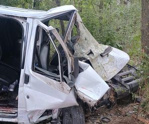 Bus rozbił się na drzewie. Wielu poszkodowanych, śmigłowiec LPR w akcji