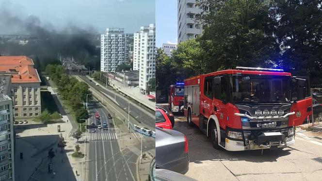 Pożar w centrum Wrocławia. Ogień objął część budynku na Manhattanie