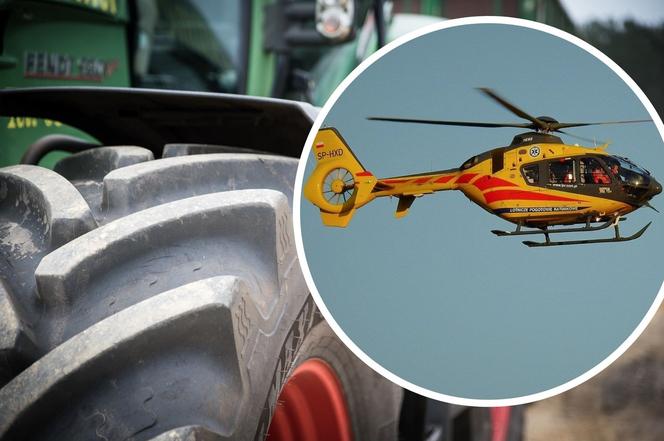 Sulejów. 33-latek przygnieciony przez ciągnik na przydrożnym parkingu