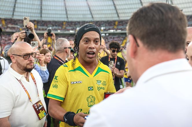 Ronaldinho na Stadionie Śląskim w meczu gwiazd Polska - Brazylia
