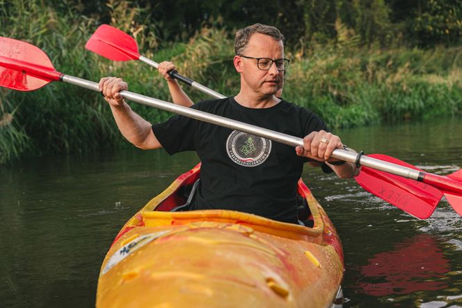 Marcin Romanowski na kajaku