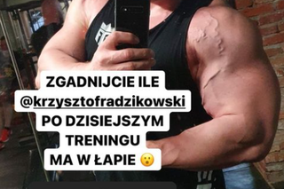 Krzysztof Radzikowski pokazał, ile ma centymetrów w bicepsie