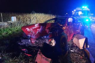 Trzy osoby ranne po czołowym zderzeniu osobówek. 21-latek stracił panowanie nad seatem