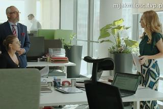 	M jak miłość. Adam Werner (Jacek Kopczyński), Sylwia (Hanna Turnau), Agnieszka Lesicz (Katarzyna Chorzępa)