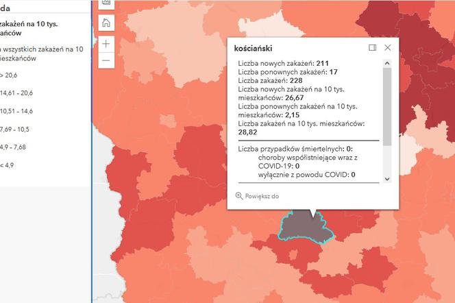 W kraju spadek zakażeń, w regionie leszczyńskim wzrost