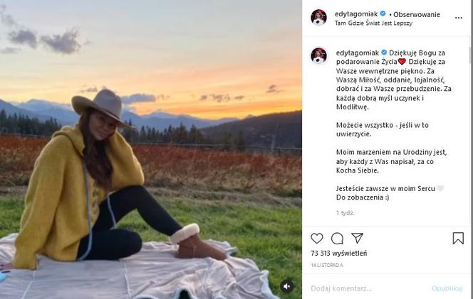 Edyta Górniak wyprowadziła się w góry
