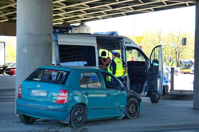 Wypadek na rondzie Zesłańców Syberyjskich w Warszawie