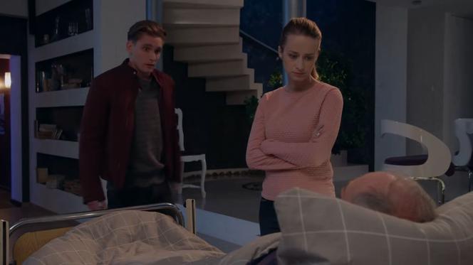 Pierwsza miłość. Sabina (Urszula Dębska), Karol Weksler (Karol Strasburger), Oskar (Filip Gurłacz)