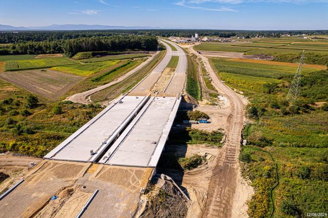 Plac budowy S1 Oświęcim - Dankowice w sierpniu 2024