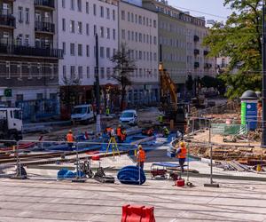 Budowa tramwaju na Rakowieckiej w Warszawie