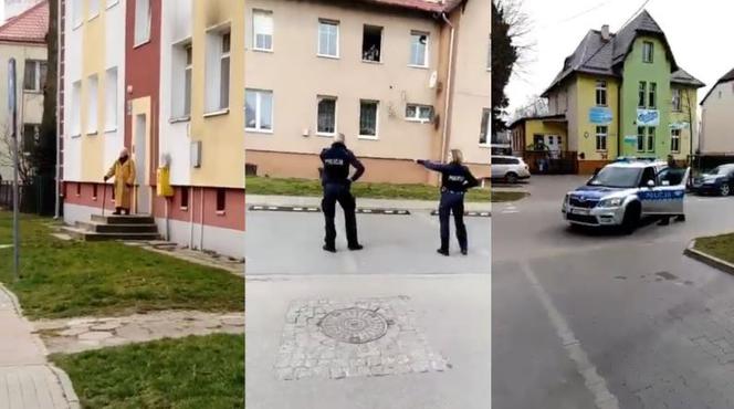 Tak wygląda kontrola podczas kwarantanny w Nowym Dworze! Policjanci tańczą do popularnego utworu! [WIDEO]