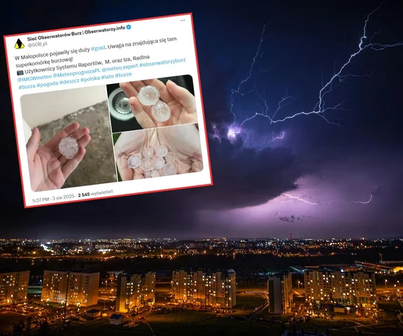 Nawałnice w Małopolsce. Grad wielkości piłek golfowych